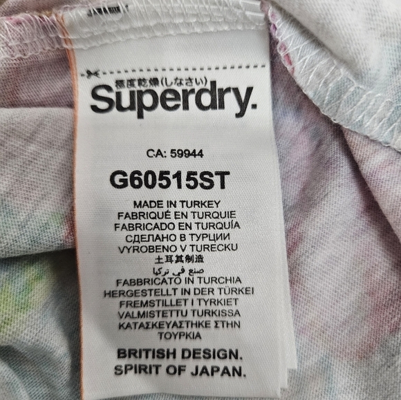 Sold Superdry Vintage Logo Hibiscus All Over Print Racerback Tank Top Size 8 - Picture 9 of 12